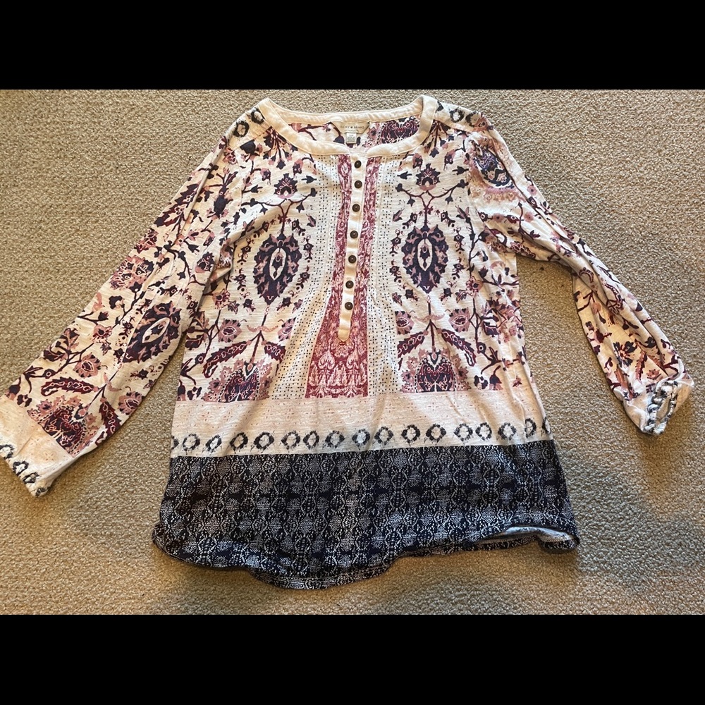 Luck brand 3/4 sleeve shirt